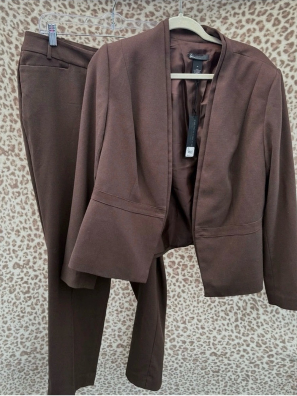 Lane Bryant Brown Ponte Pant Suit - Two-Piece Pantsuit